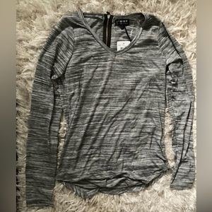 Sheer lightweight shirt with zipper detail in back